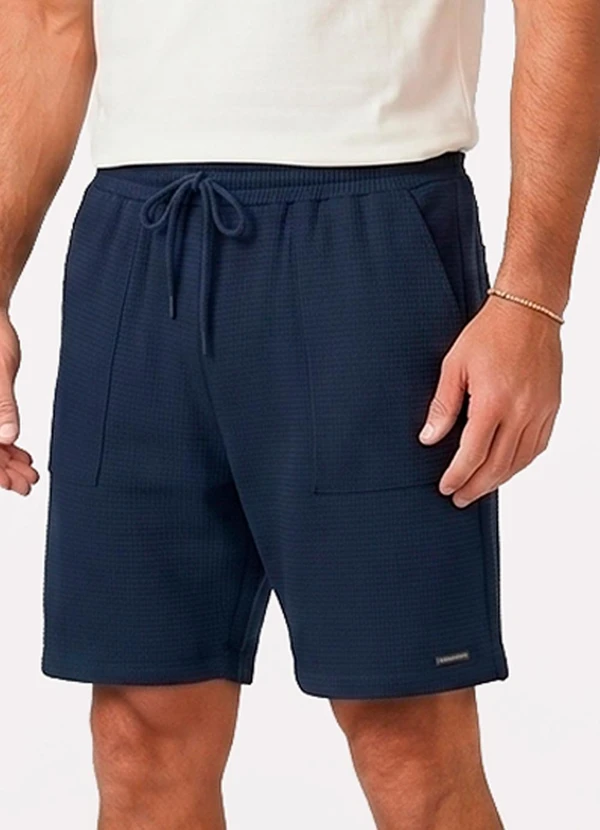 Diametro - Bermuda Masculina Malhão Maquinetado Azul
