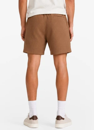 Minty - Bermuda Masculina Malhão Maquinetado Marrom - MINTY