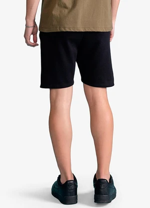 Minty - Bermuda Masculina Malhão Maquinetado Preto - MINTY