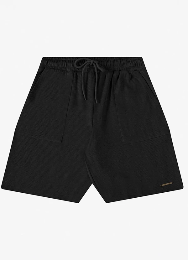 Diametro - Bermuda Masculina Malhão Maquinetado Preto