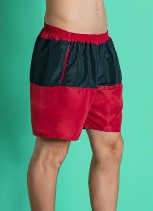 Moda Pop - Bermuda Masculina Marinho e Vermelha - MODA POP