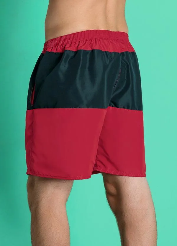 Moda Pop - Bermuda Masculina Marinho e Vermelha 2