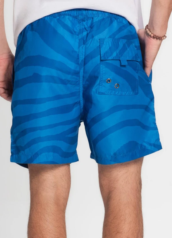 Rovitex - Bermuda Masculina Microfibra Estampada Azul 2