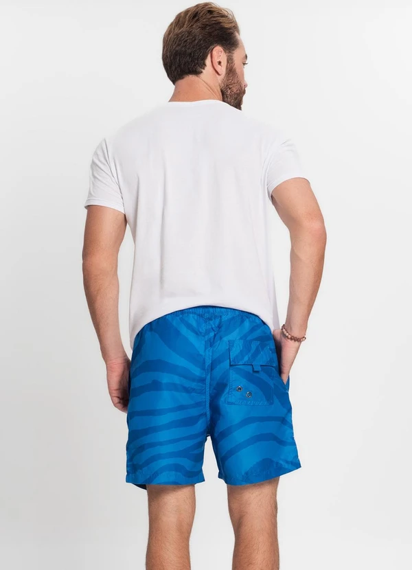 Rovitex - Bermuda Masculina Microfibra Estampada Azul 4