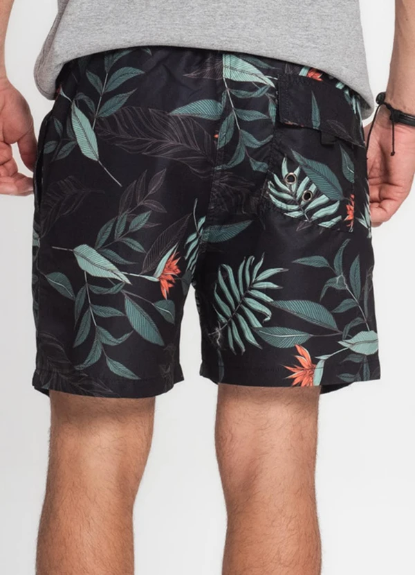 Rovitex - Bermuda Masculina Microfibra Estampada Preto 2