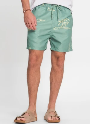 Rovitex - Bermuda Masculina Microfibra Estampada Verde - ROVITEX