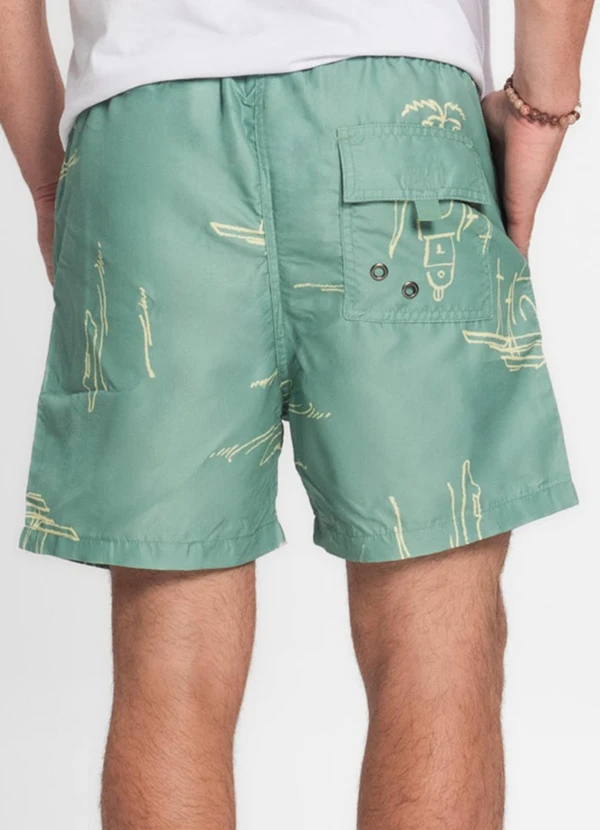 Rovitex - Bermuda Masculina Microfibra Estampada Verde 2