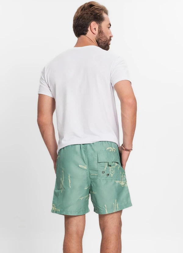 Rovitex - Bermuda Masculina Microfibra Estampada Verde 4