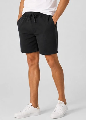 Rovitex - Bermuda Masculina Moletinho com Bolsos Preto - ROVITEX