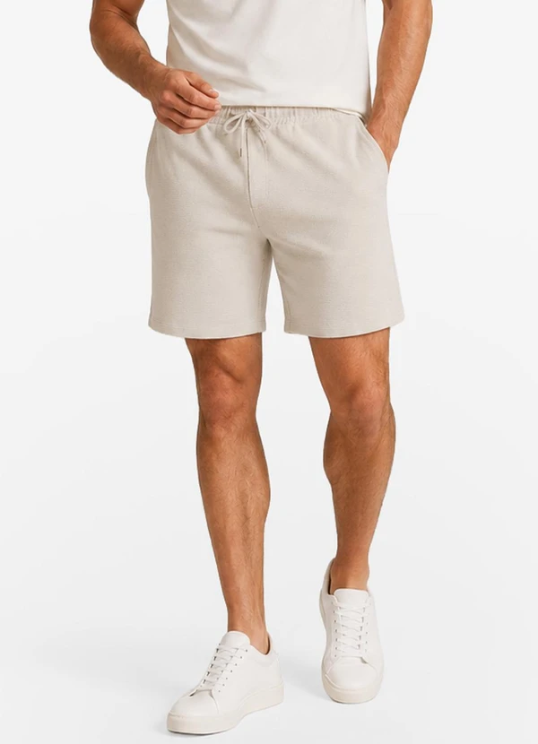 Diametro - Bermuda Masculina Moletinho Gorgurinho Bege