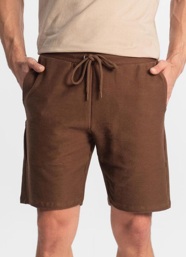 Diametro - Bermuda Masculina Moletinho Marrom