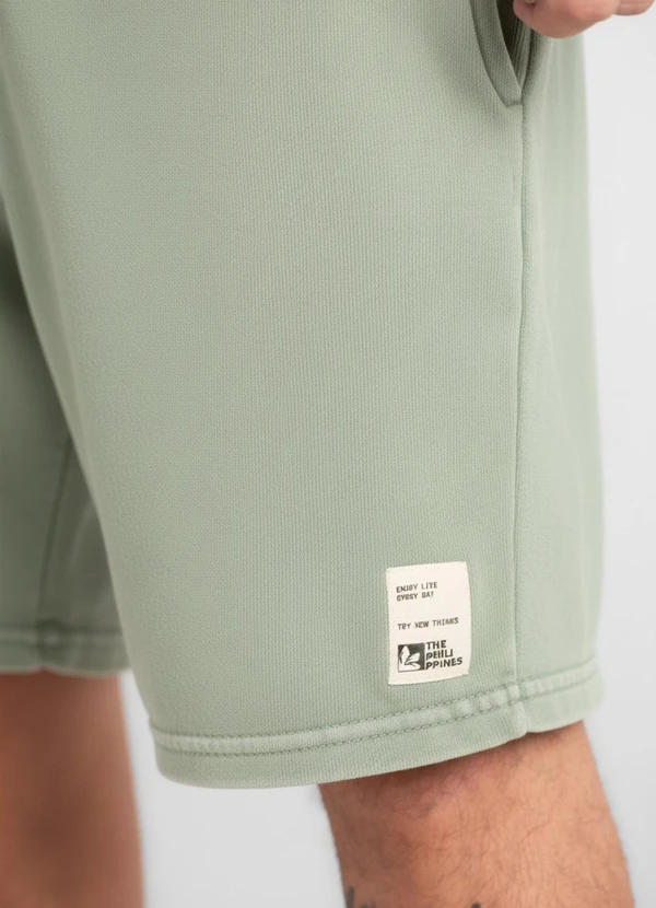 The Philippines - Bermuda Masculina Moletinho Verde 5