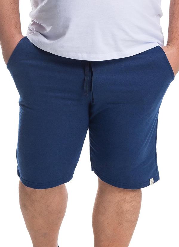Rovitex - Bermuda Masculina Moletom Plus Size Select Azul