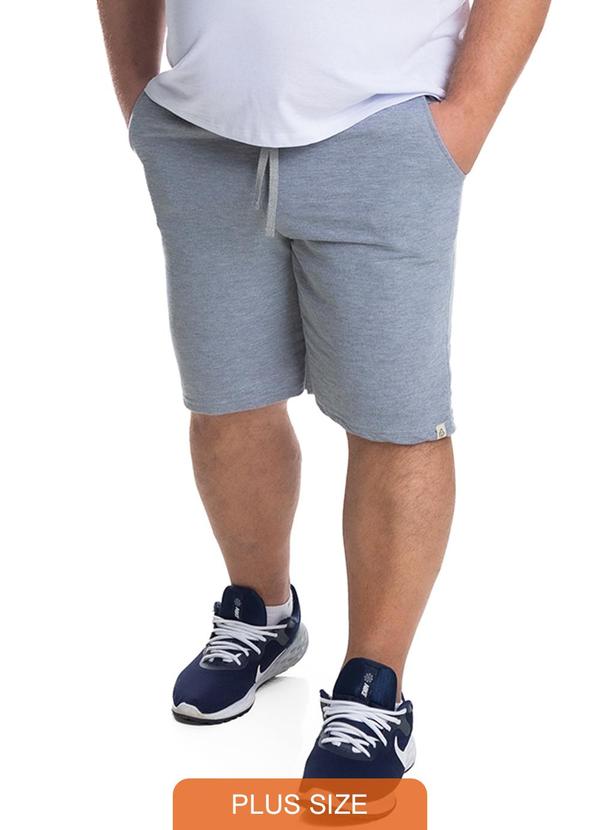 Rovitex - Bermuda Masculina Moletom Plus Size Select Cinza