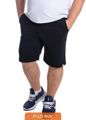 Rovitex - Bermuda Masculina Moletom Plus Size Select Preto - ROVITEX