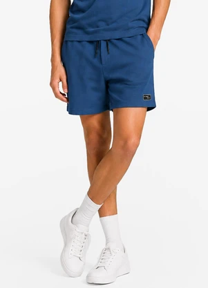 Minty - Bermuda Masculina Moletom Sarjado com Bolso Azul - MINTY