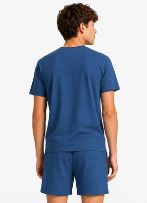 Minty - Bermuda Masculina Moletom Sarjado com Bolso Azul - MINTY