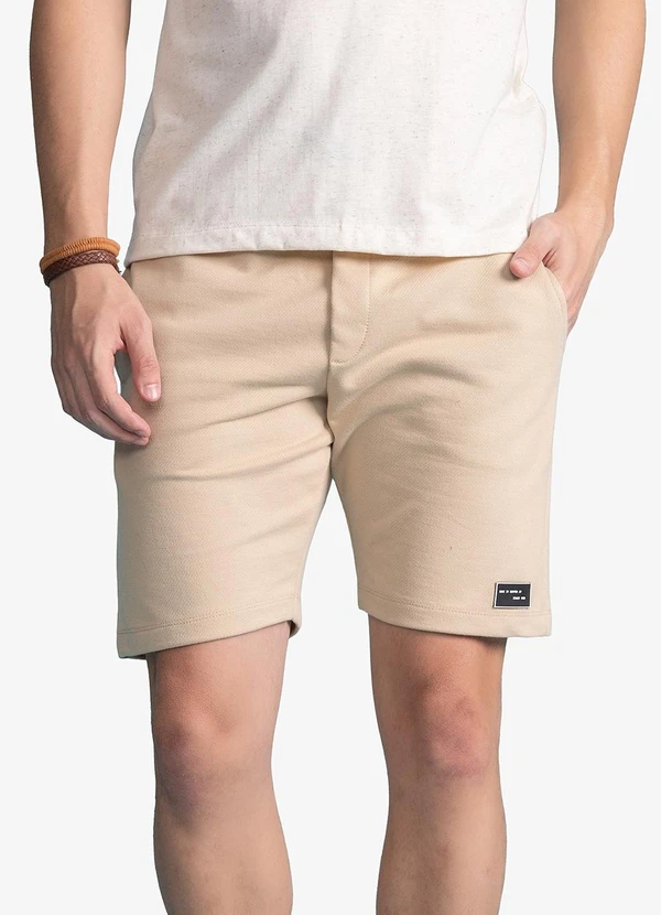 Minty - Bermuda Masculina Moletom Sarjado com Marrom