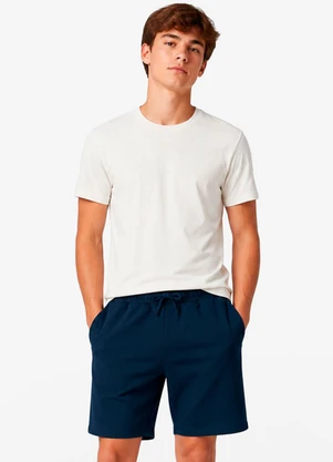 Minty - Bermuda Masculina Piquet Verona com Bolso Azul - MINTY