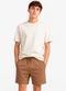 Minty - Bermuda Masculina Piquet Verona com Bolso Marrom - variação: Marrom