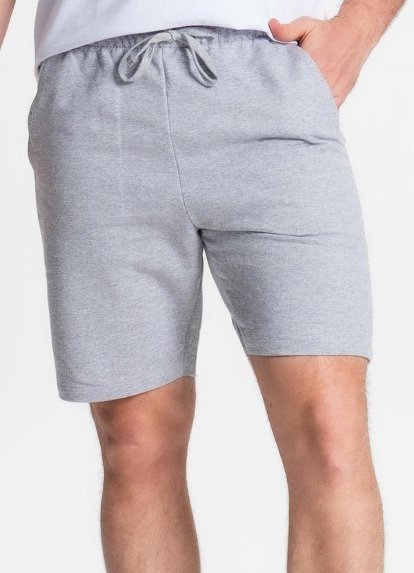 Diametro - Bermuda Masculina Plus Size Moletom Cinza