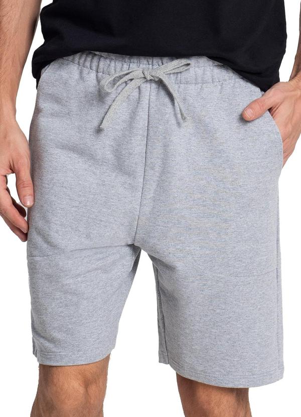 Diametro - Bermuda Masculina Plus Size Moletom Cinza 4