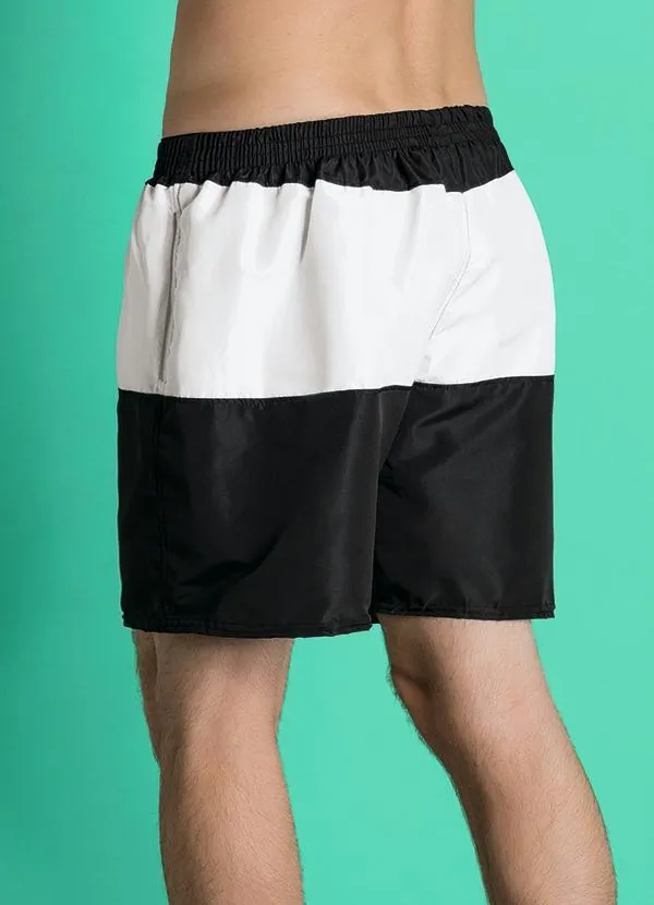Moda Pop - Bermuda Masculina Preta e Branca 2