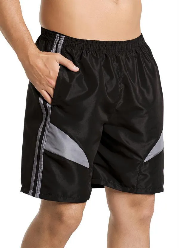 Moda Pop - Bermuda Masculina Preta e Cinza