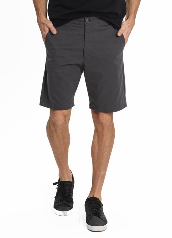 Rovitex - Bermuda Masculina Sarja Cinza