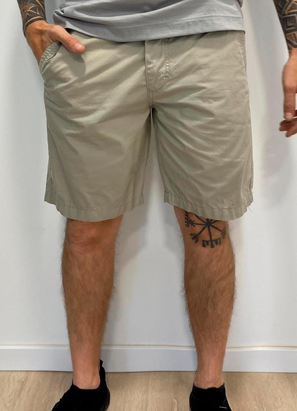 Rafree - Bermuda Masculina Sarja Empapelada Cinza