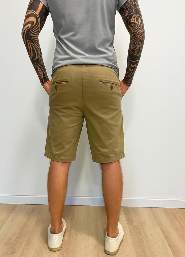 Rafree - Bermuda Masculinaulina de Sarja Marrom Claro 4