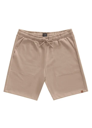 Diametro - Bermuda Masculino de Moletinho Piquê Marrom - DIAMETRO