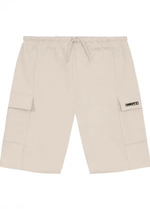 Minty - Bermuda Masculino em Moletom Sarjado Bege - MINTY