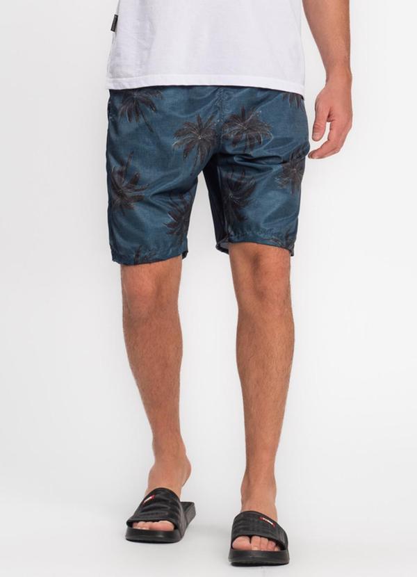 Select - Bermuda Microfibra Estampa Masculina Azul