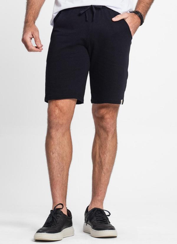 Rovitex - Bermuda Moletom Masculina Preto