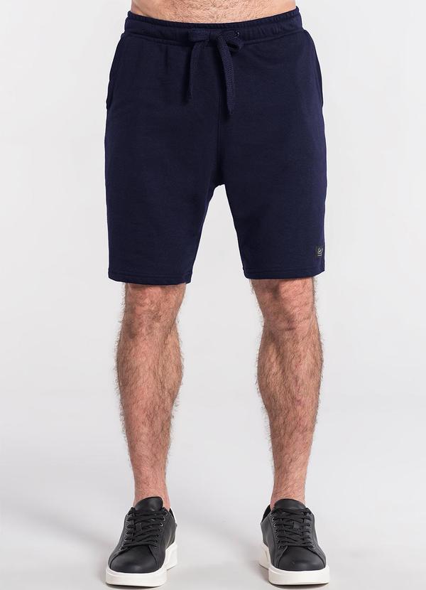 Queima Estoque Bermuda Moletom Resort Azul Marinho