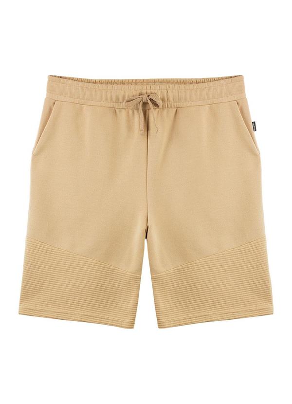 Rezzato - Bermuda Moletom Texturizada Adulto Marrom 3