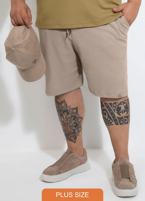 Exco - Bermuda Plus em Malha Texturizada Marrom