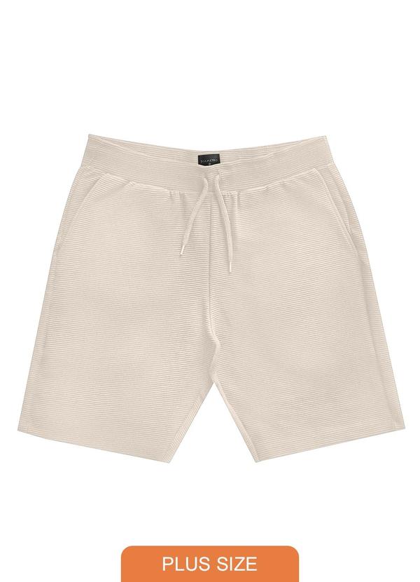 Diametro - Bermuda Plus Size Masculino Moletinho Bege