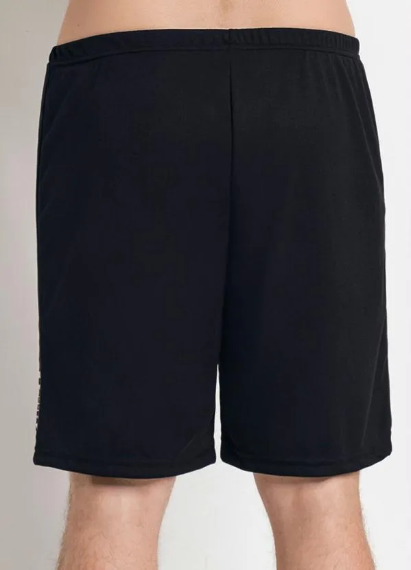 Moda Pop - Bermuda Preta com Estampa e Elástico na Cintura 6