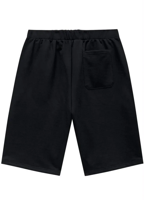 Bermuda Moleton Foto De Short Moletom Bermuda Preta Comfort Em