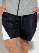 Bermuda Preta e Branca com Bolsos e Recortes