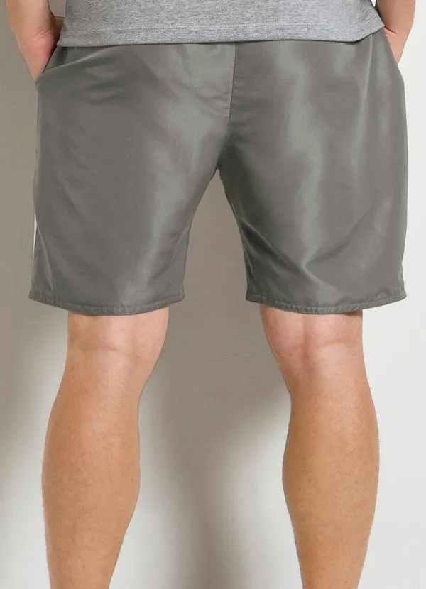 Moda Pop - Bermuda Preta e Cinza com Listras Laterais 2