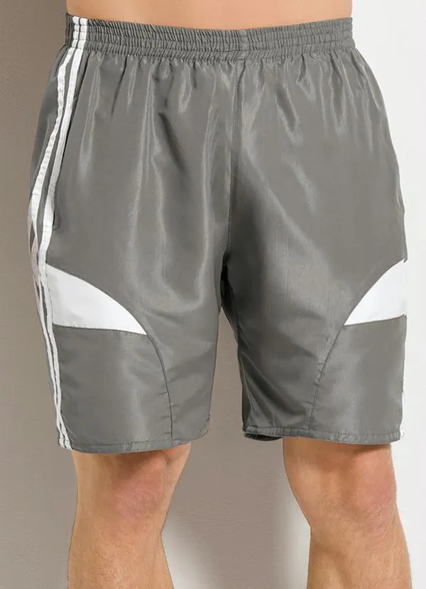 Moda Pop - Bermuda Preta e Cinza com Listras Laterais 5