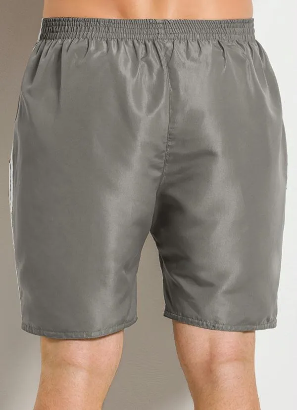 Moda Pop - Bermuda Preta e Cinza com Listras Laterais 6