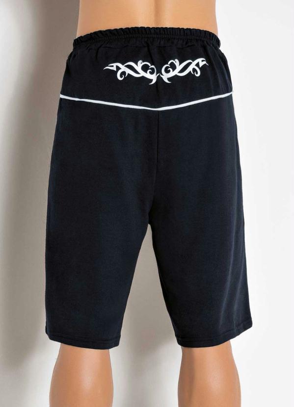 Outlet - Bermuda Preta Estampa Localizada 2