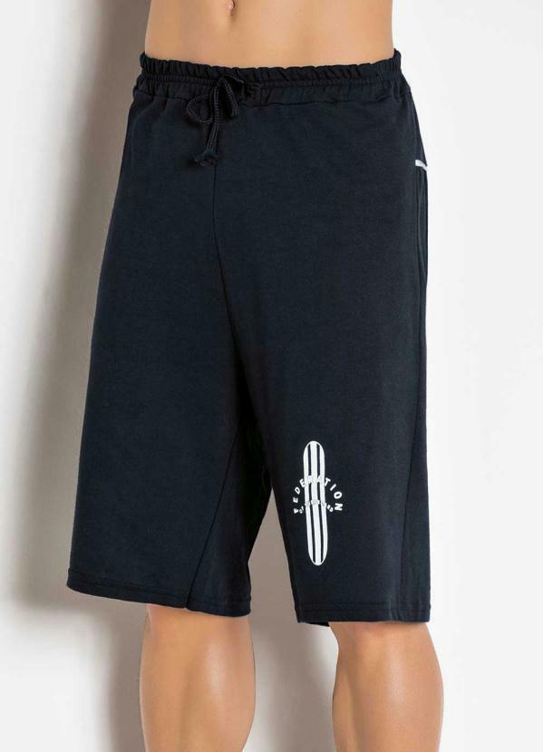 Outlet - Bermuda Preta Estampa Localizada 3