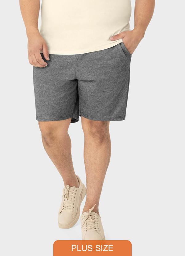 Malwee Plus - Bermuda Preto Comfort em Moletom