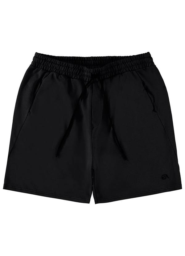 Enfim - Bermuda Preto Reta em Moletom
