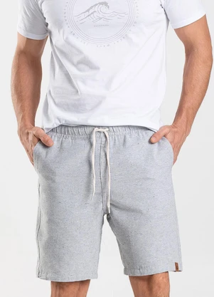 Rovitex - Bermuda Sarja Elástico e Bolsos Shift Cinza - ROVITEX